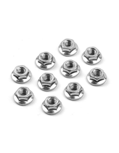 WHEEL NUT M4 WITH SERRATED FLANGE