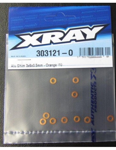 ALU SHIM 3x6x0,5MM ORANGE (10U)
