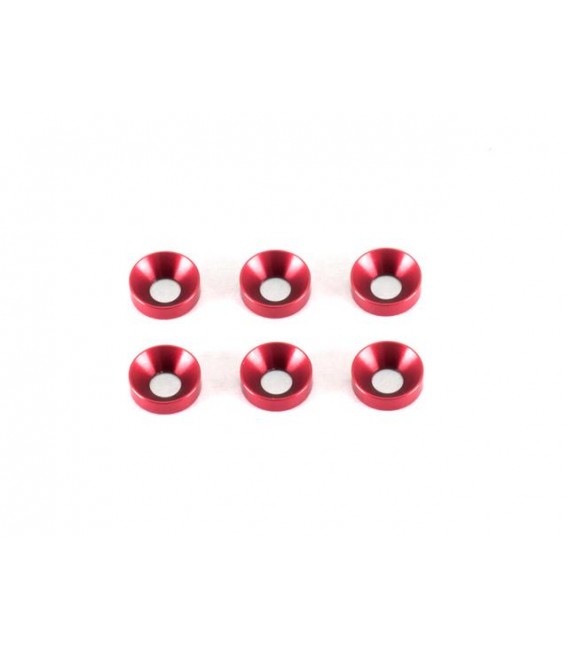 3MM COUNTERSUNK WASHERS (RED/6 PCS)