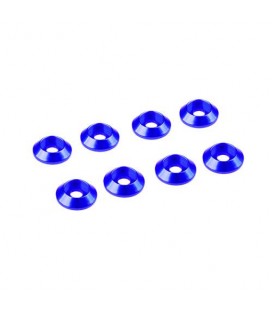 3MM ALUMINIUM CAP HEAD WASHER BLUE (8)