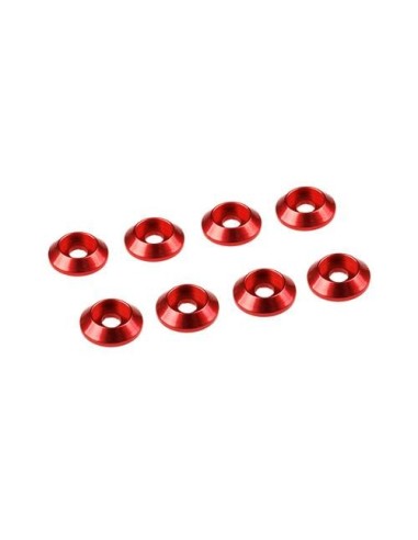3MM ALUMINIUM CAP HEAD WASHER RED (8)