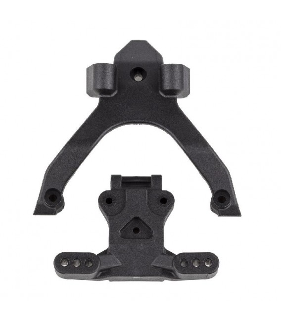 RC10B7 TOP PLATE & BALLSTUD MOUNT CARBON