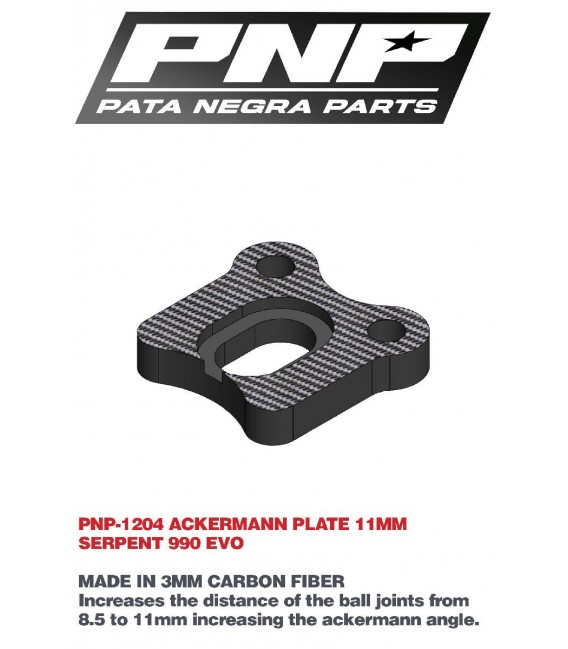 PNP ACKERMANN PLATE 11mm SERPENT 990/EVO
