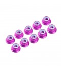 NUTS M3 NYLOC ALU. W/FLANGED PINK (10)