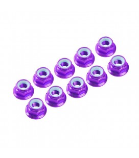 NUTS M3 NYLOC ALU. W/FLANGED PURPLE (10)