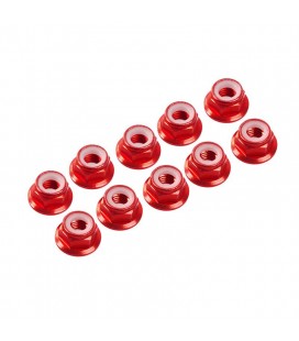 NUTS M3 NYLOC ALU. W/FLANGED RED (10)