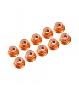 NUTS M3 NYLOC ALU. W/FLANGED ORANGE (10)