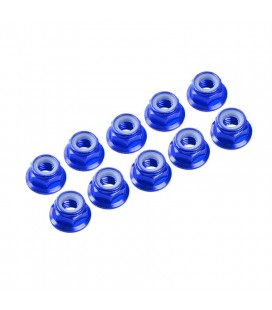 NUTS M3 NYLOC ALU. W/FLANGED BLUE (10)