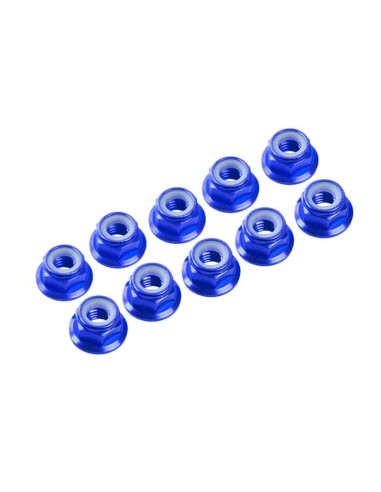 NUTS M3 NYLOC ALU. W/FLANGED BLUE (10)