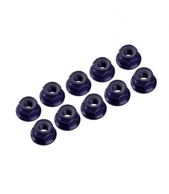NUTS M3 NYLOC ALU. W/FLANGED BLACK (10)