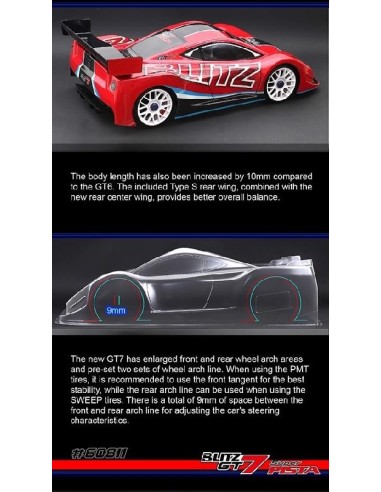 BLITZ GT7 (1.0mm) 18 GT BODY WITH WING
