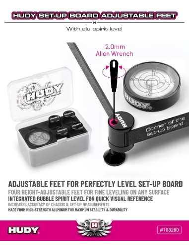 HUDY 10mm SETUP BOARD SPIRIT LEVEL ADJ.F
