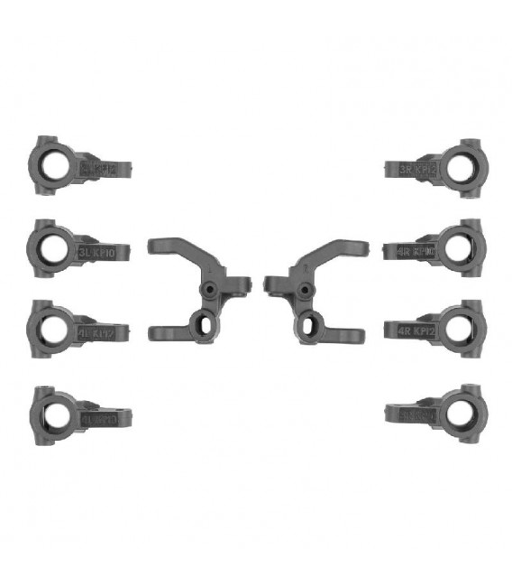 RC10B7.1 CASTER/STEERINGBLOCK SET CARBON