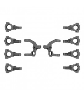 RC10B7.1 CASTER/STEERINGBLOCK SET CARBON