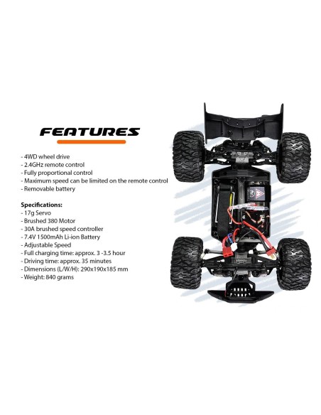 MINI SPYDER MONSTER TRUCK RTR 1/18 EP